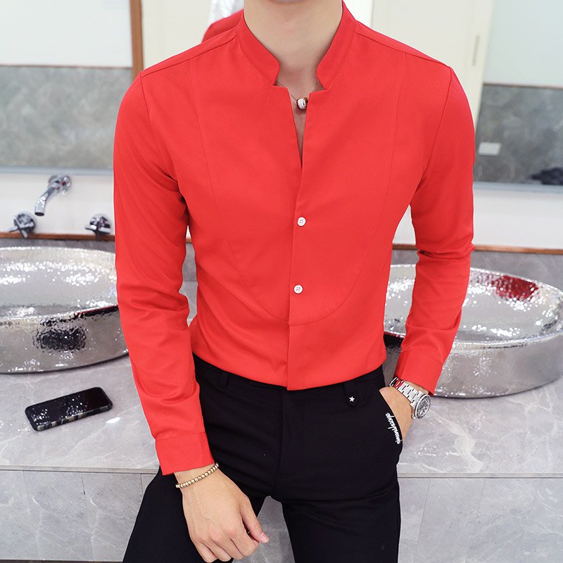 2021 New style Male spring long sleeve shirts/Men's High quality Stand collar pure cotton Business shirts/Plus size S-5XL 3 2021 New style Male spring long sleeve shirts/Men's High quality Stand collar pure cotton Business shirts/Plus size S-5XL 3