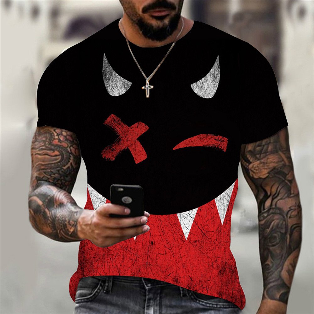 New hot sale XXOO 3D printing men's T-shirt summer casual Harajuku hip-hop short-sleeved street fashion round neck top T-shirt 4 New hot sale XXOO 3D printing men's T-shirt summer casual Harajuku hip-hop short-sleeved street fashion round neck top T-shirt 4