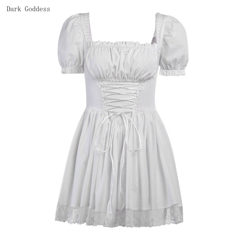 Japanese Lolita Princess Black Gothic Sexy Mini Bad Girl Dress Kawaii High Waist Puff Sleeve Lace Ruffles White Party Robe Women 6 Japanese Lolita Princess Black Gothic Sexy Mini Bad Girl Dress Kawaii High Waist Puff Sleeve Lace Ruffles White Party Robe Women 6